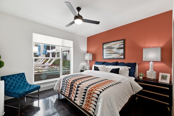 bedroom at The Oliver Apartments