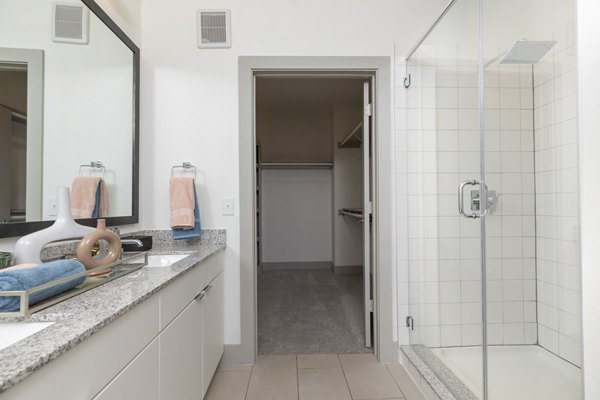 bathroom at The Oliver Apartments