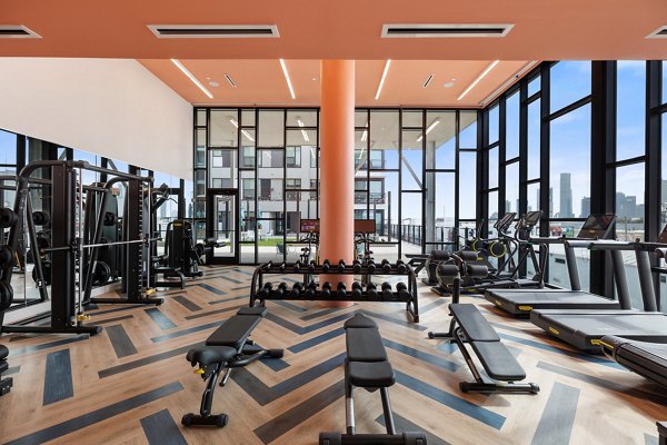 Fitness center with state-of-the-art equipment at The Oliver Apartments
