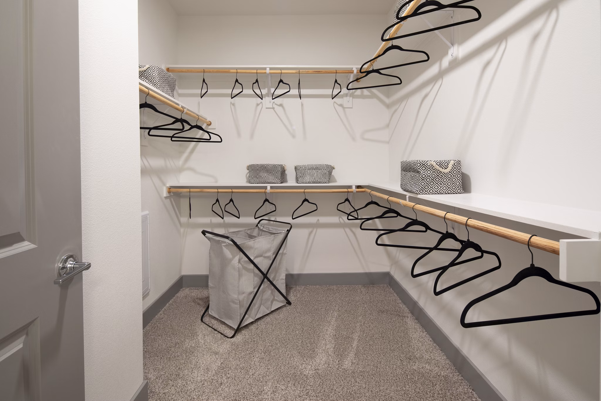 Walk-in closet with ample shelving at Broadstone Bryson Apartments