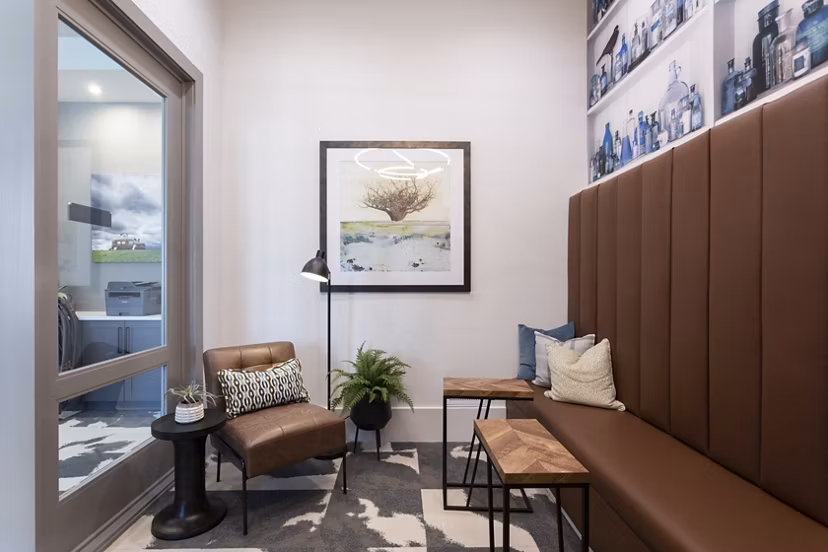 Modern clubhouse at Broadstone Bryson Apartments featuring luxury amenities and stylish interiors for social gatherings and community events