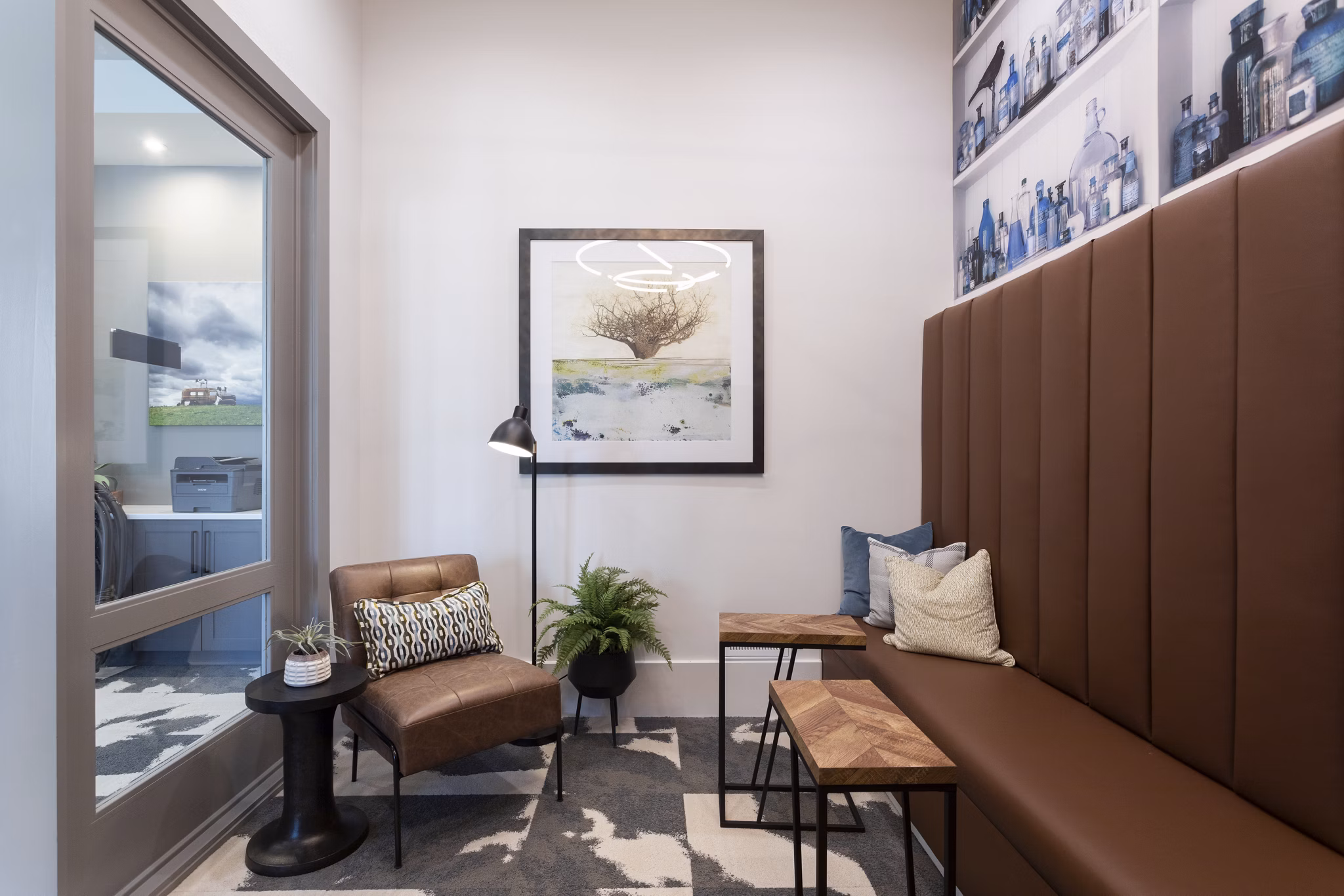 Modern clubhouse at Broadstone Bryson Apartments featuring luxury amenities and stylish interiors for social gatherings and community events