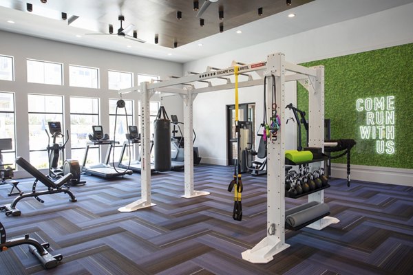 State-of-the-art fitness center with modern equipment at Broadstone Bryson Apartments, ideal for residents' wellness and active lifestyle