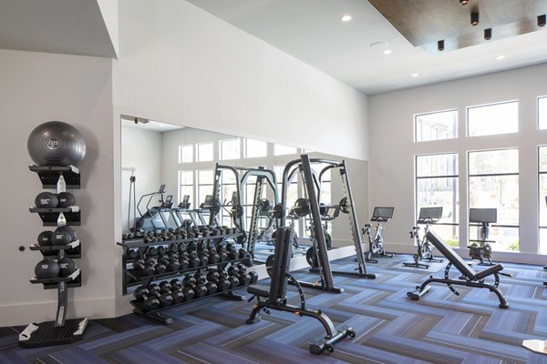 State-of-the-art fitness center with modern equipment at Broadstone Bryson Apartments luxury complex