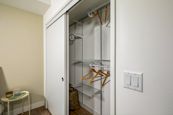 Modern bedroom featuring contemporary design at Aston at Gateway Apartments