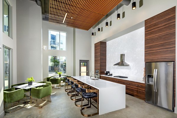 Aston at Gateway: Stylish clubhouse with modern decor in a luxury apartment community