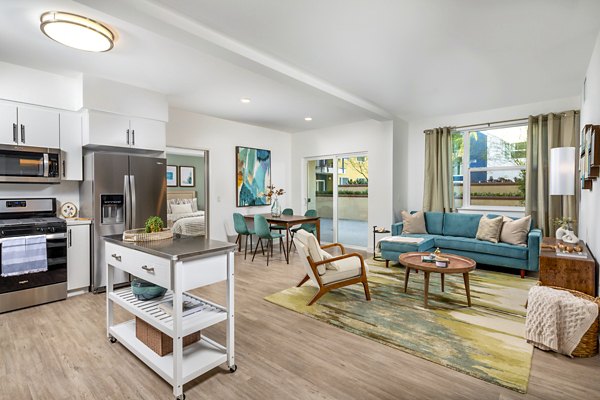 Modern living room with stylish decor at Aston at Gateway Apartments