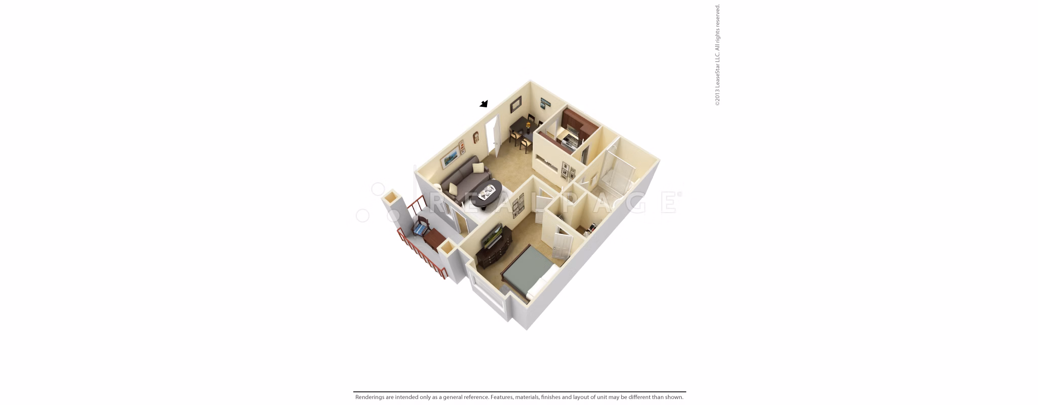 A1 floor plan at Wild Oak Apartments