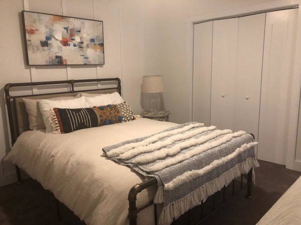 bedroom at River Mills Lofts