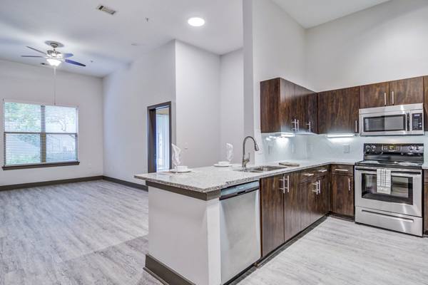 kitchen at SkylineATL Apartments