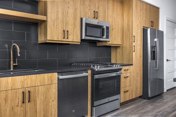 kitchen at NOVEL RiNo by Crescent Communities Apartments