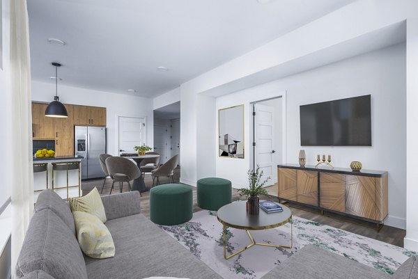 living room at NOVEL RiNo by Crescent Communities Apartments