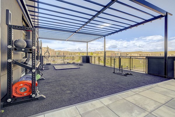 Modern fitness center with state-of-the-art equipment at Novus Apartments