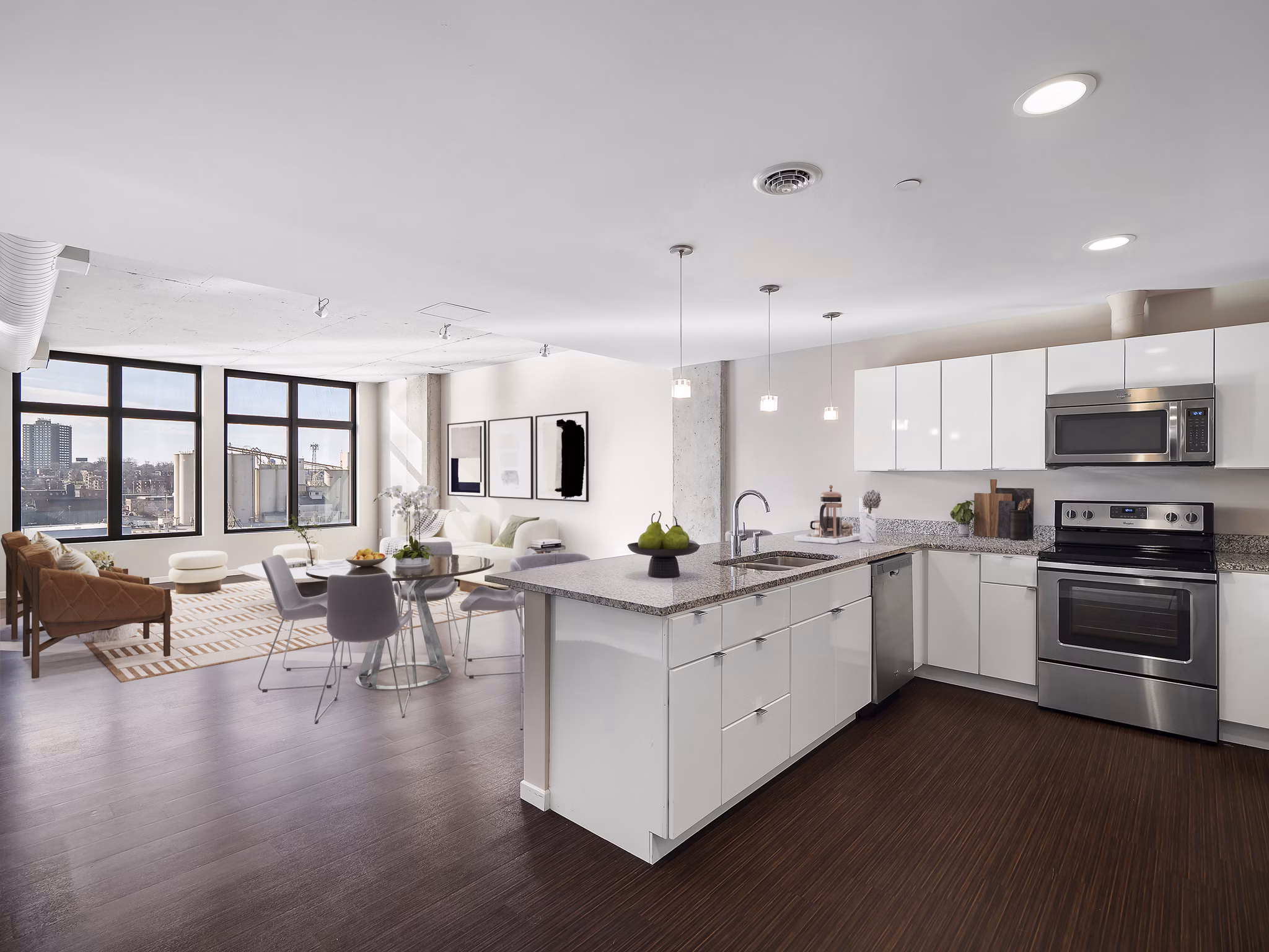 kitchen at The Flats at East Bank Apartments