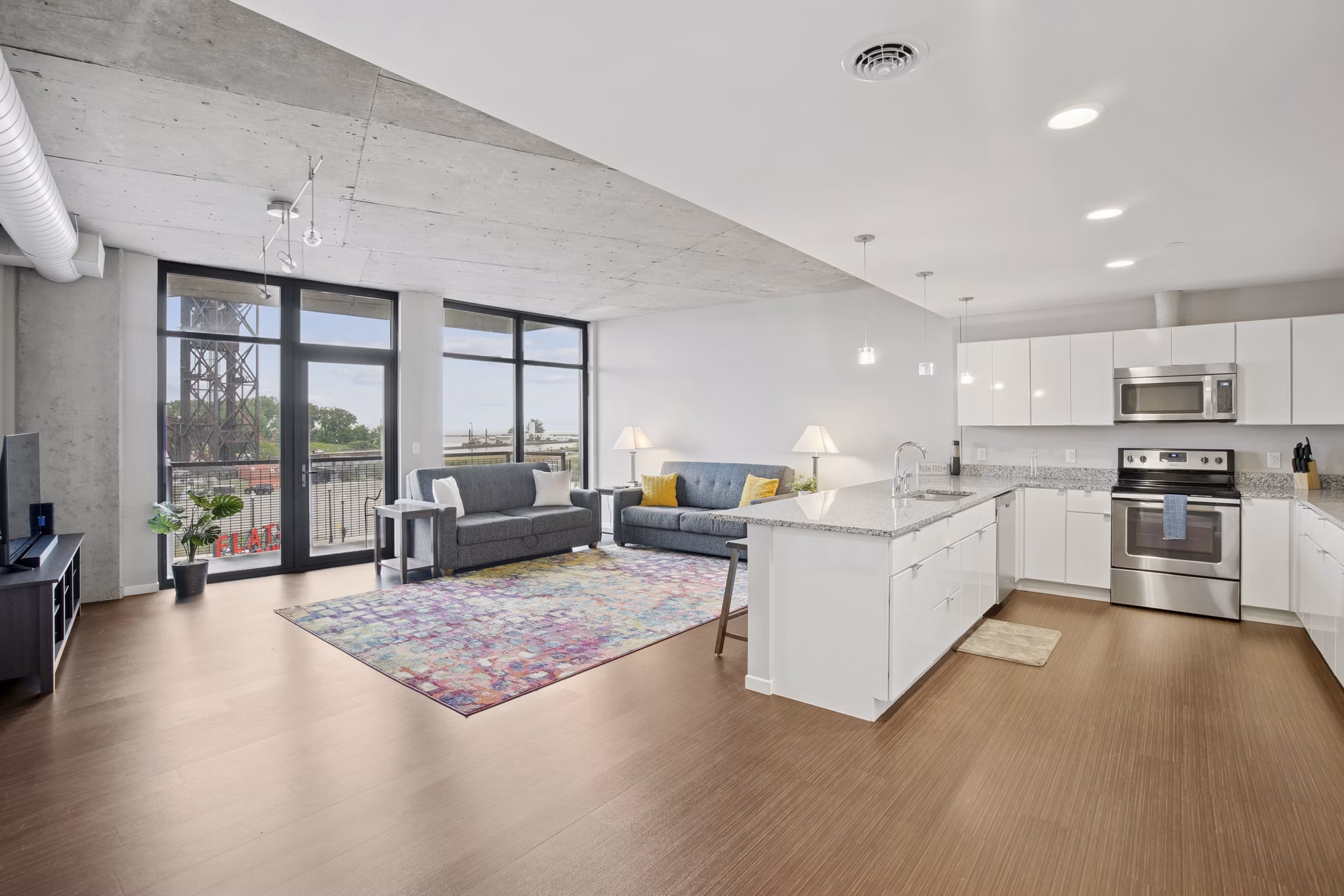 kitchen at The Flats at East Bank Apartments