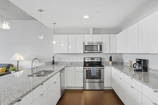 kitchen at The Flats at East Bank Apartments