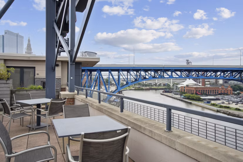 patio at The Flats at East Bank Apartments
