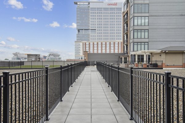 dog park at The Flats at East Bank Apartments