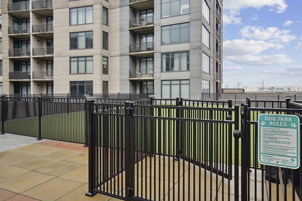 dog park at The Flats at East Bank Apartments