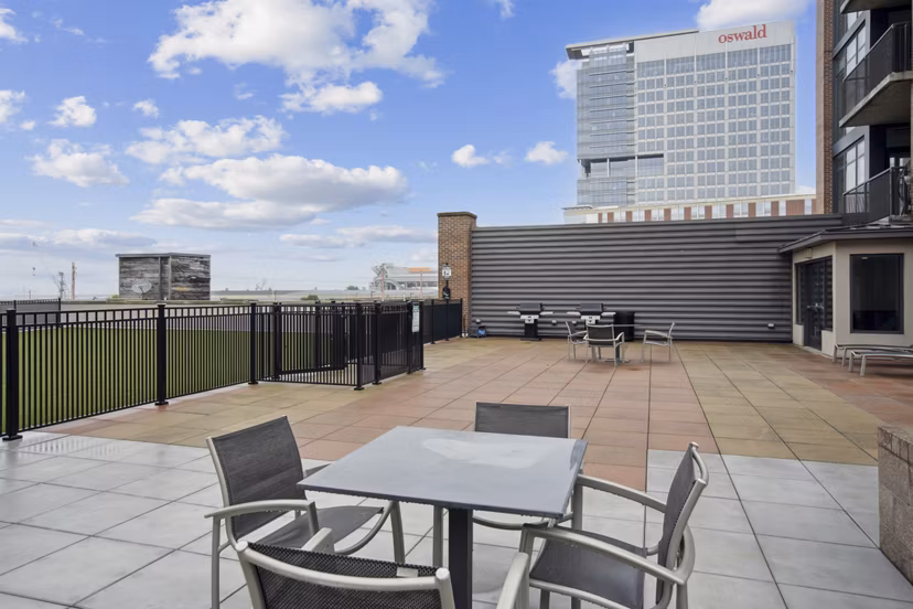grill area at The Flats at East Bank Apartments