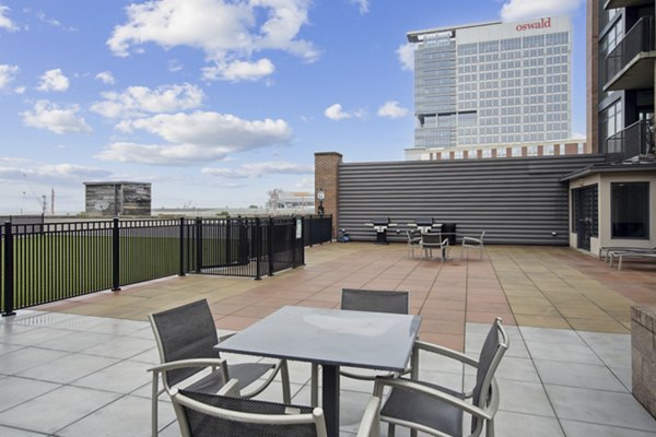 grill area at The Flats at East Bank Apartments