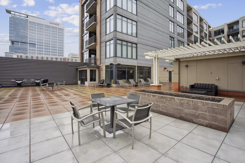 grill area at The Flats at East Bank Apartments