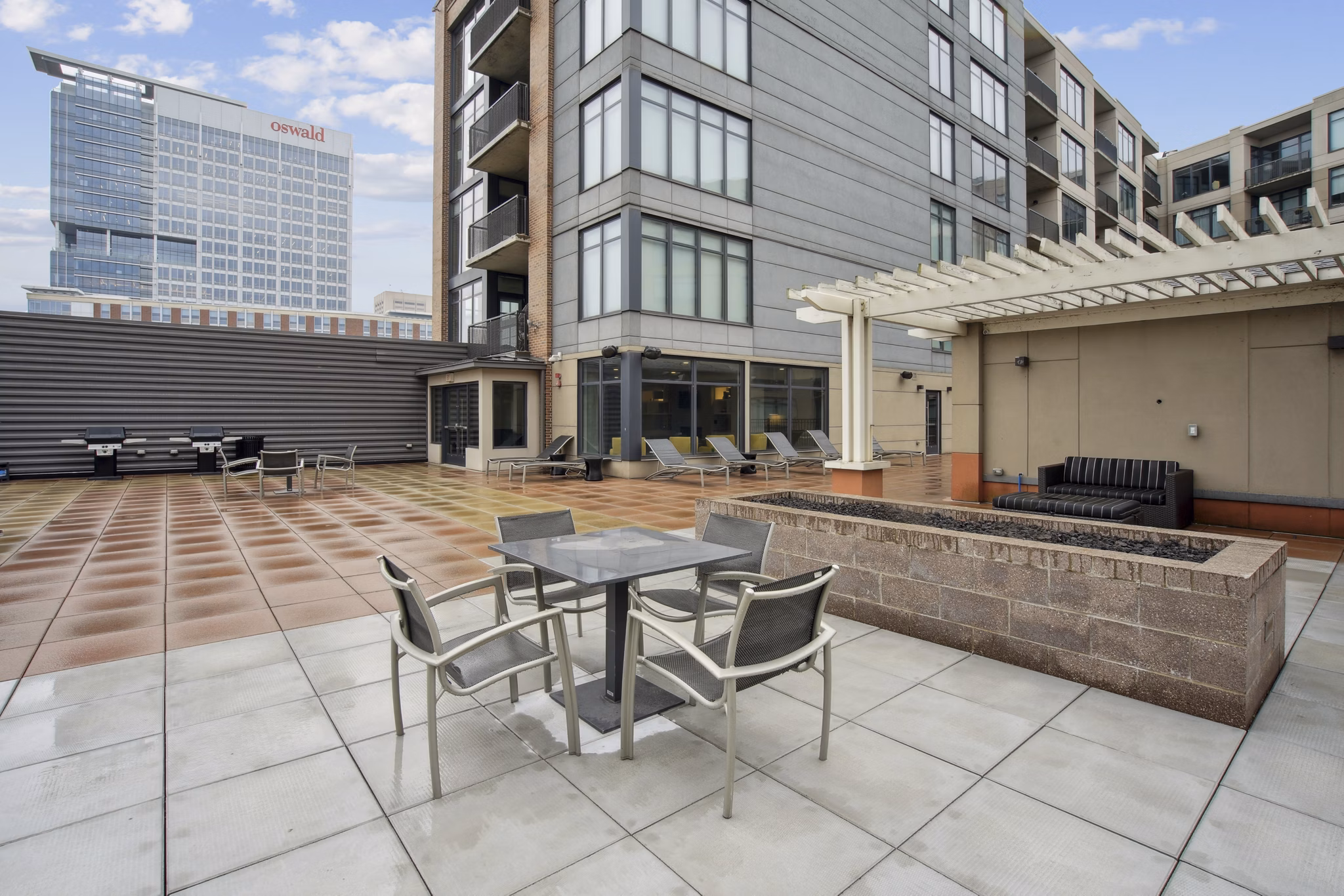 grill area at The Flats at East Bank Apartments