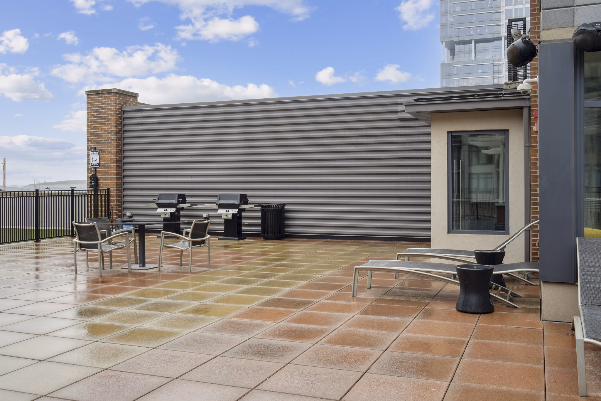 grill area at The Flats at East Bank Apartments
