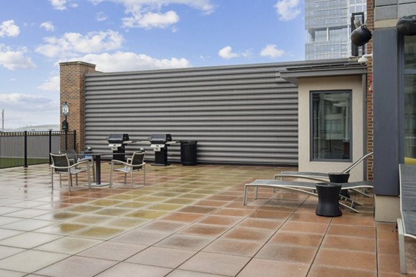 grill area at The Flats at East Bank Apartments