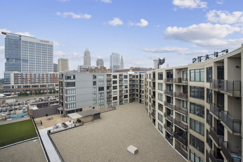 grill area at The Flats at East Bank Apartments