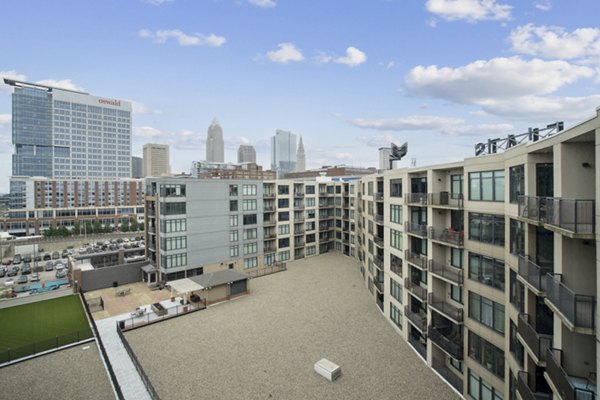 grill area at The Flats at East Bank Apartments