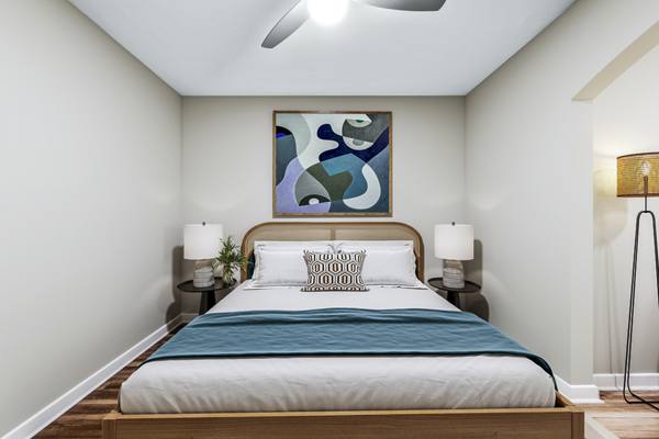 bedroom at The Avens Dedham Station Apartments