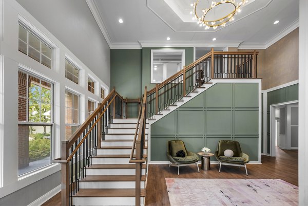 clubhouse/lobby at The Avens at Dedham Station Apartments