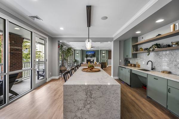 kitchen at The Avens Dedham Station Apartments
