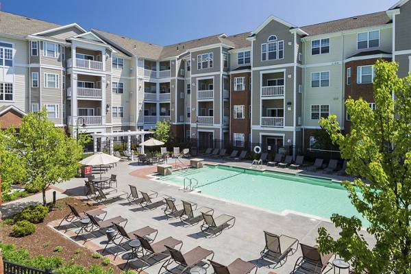 pool at The Avens Dedham Station Apartments