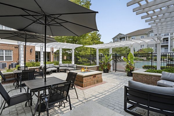 grill area at The Avens at Dedham Station Apartments