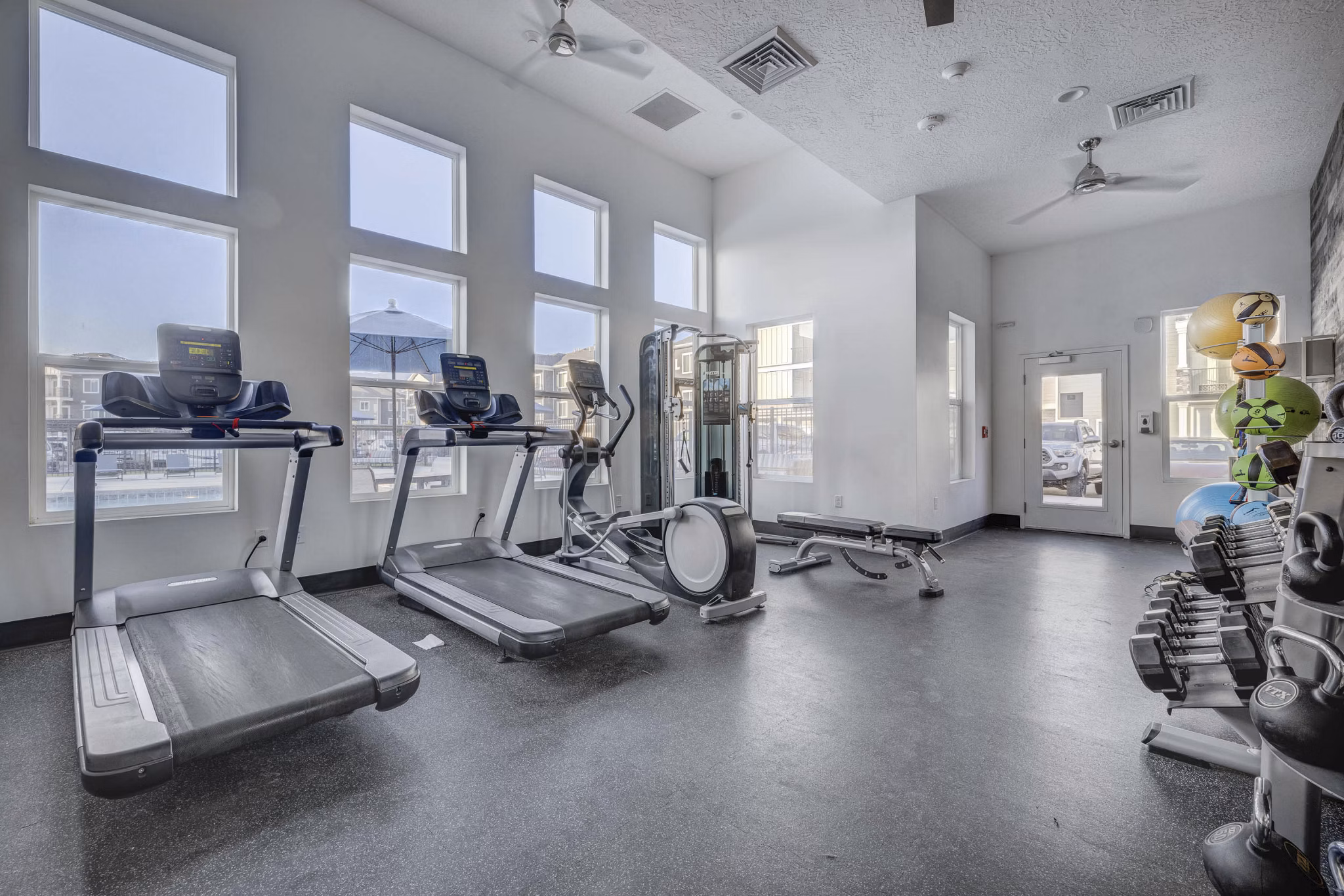 fitness center at Millpond Apartments 
