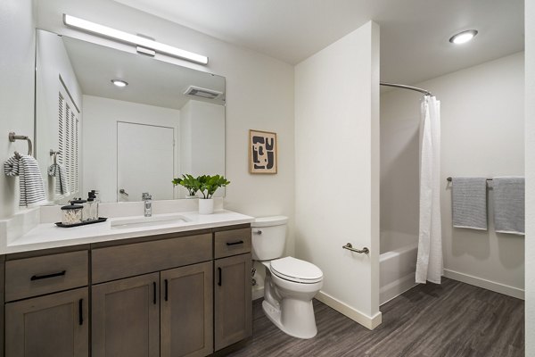 bathroom at The Oliveen Apartments