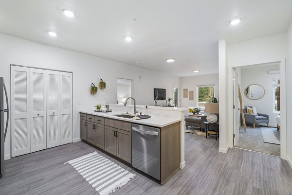 kitchen at The Oliveen Apartments