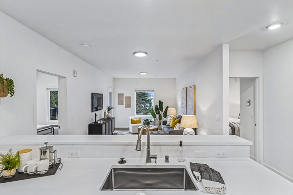 kitchen at The Oliveen Apartments