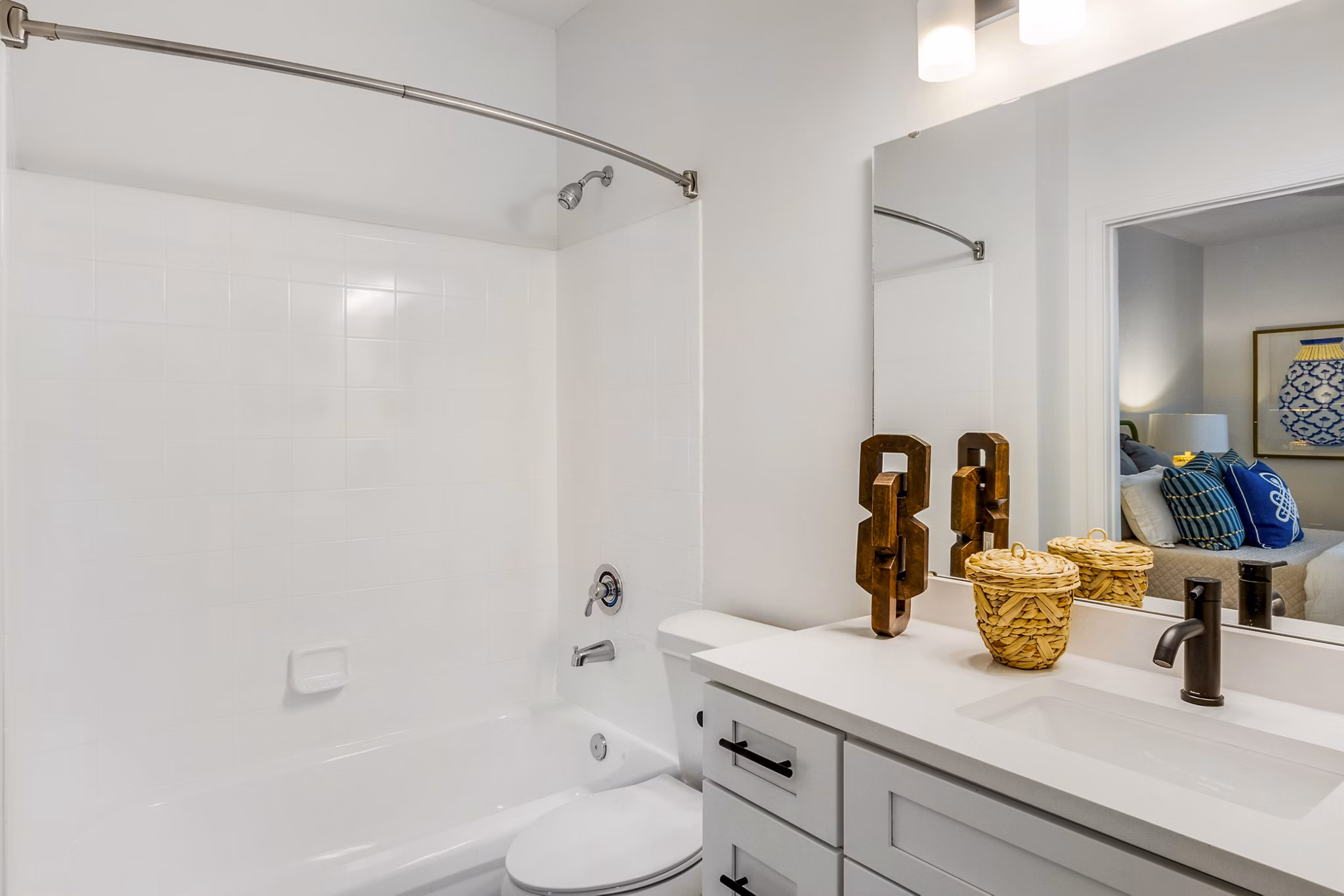 Modern bathroom with sleek fixtures at The Reserve at Wescott Apartments