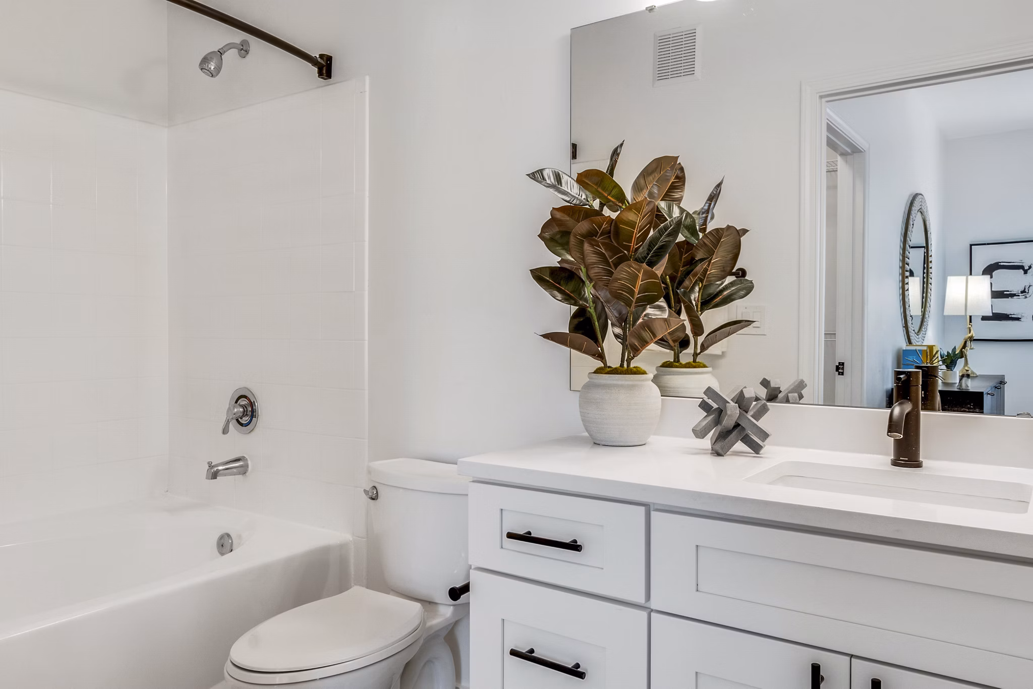 Luxurious bathroom with sleek fixtures at The Reserve at Wescott Apartments
