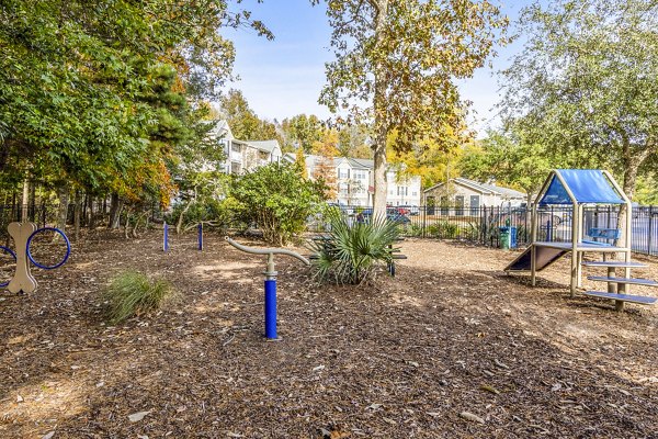 Playground with colorful slides and climbing structures at The Reserve at Wescott Apartments, perfect for family fun and outdoor play