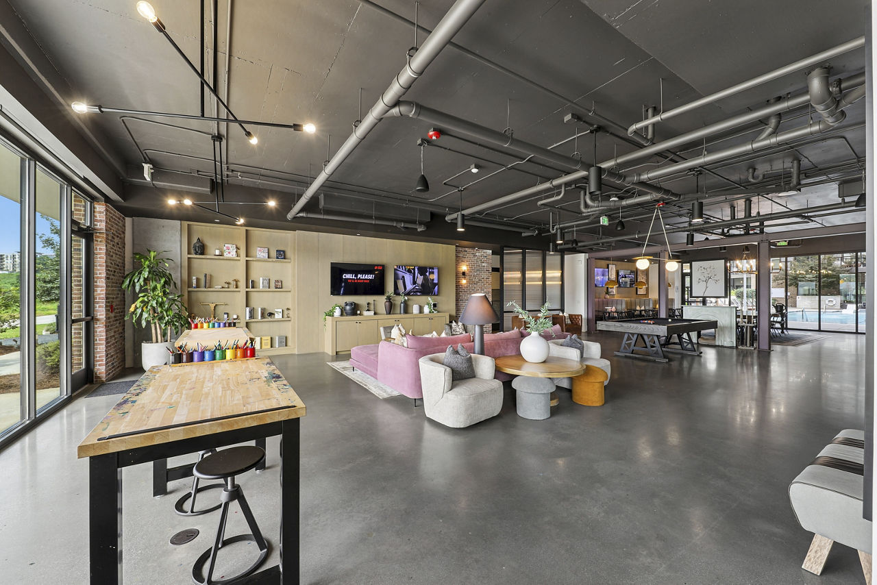 Game room at The Boulevard At Grant Park Apartments