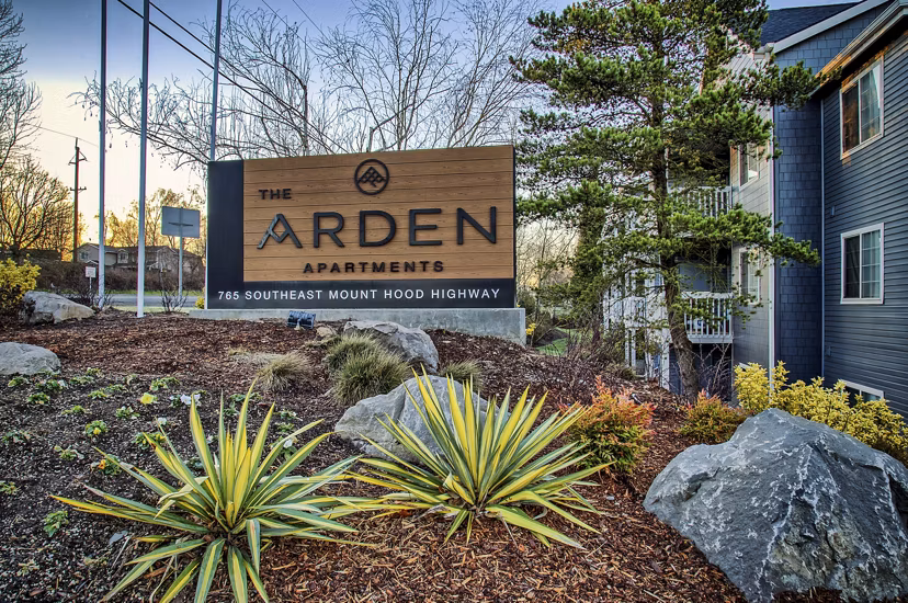 The Arden Apartments: Stylish signage at luxury apartments in desirable location