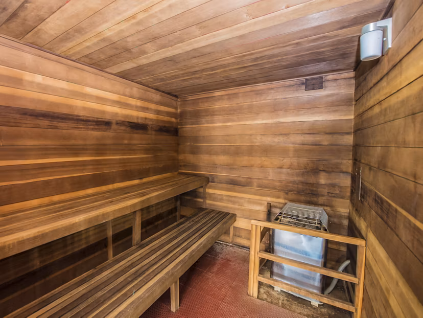 Sauna for relaxation and wellness at The Arden Apartments, a Greystar luxury community
