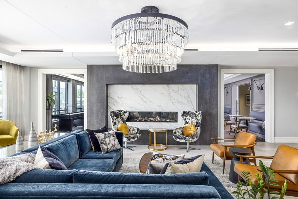 Chic clubhouse with modern furnishings at Avidor Omaha Apartments