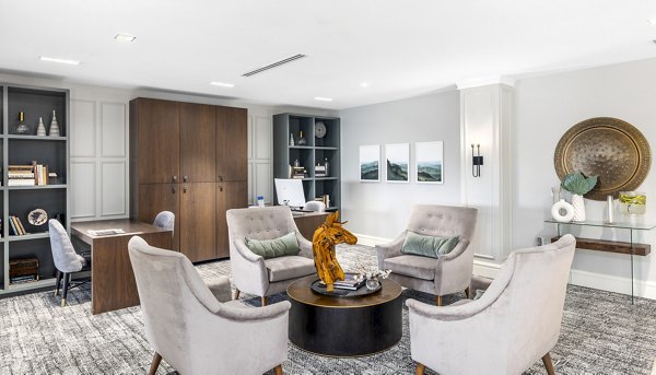 Elegant clubhouse featuring stylish seating and modern decor at Avidor Omaha Apartments