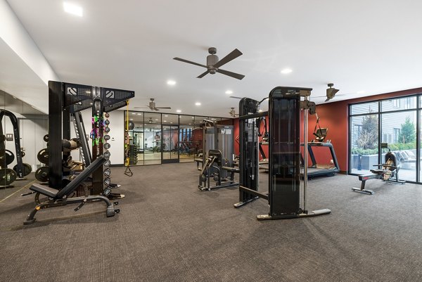 fitness center at The Hannah Apartments 