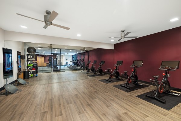 fitness center at The Hannah Apartments 